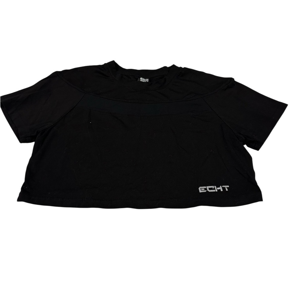 ECHT Black Short Sleeve Crop Top